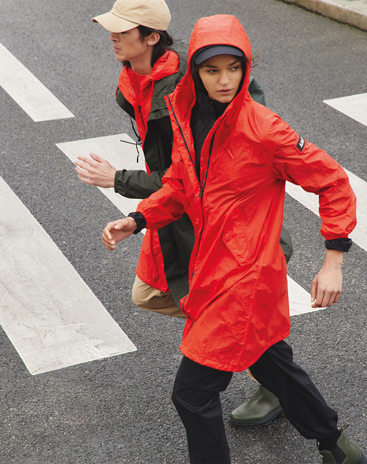 AIGLE エーグル レインポンチョ フード付 レインコート 雨具 ピンク系