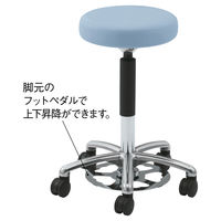 オカムラ ハンズフリーチェア 丸型 肘なし 背無 キャスター脚 座面回転