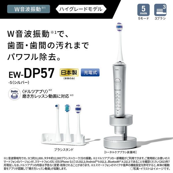 アウトレット】パナソニック 音波振動ハブラシ ドルツ EW-DP57-S 1台