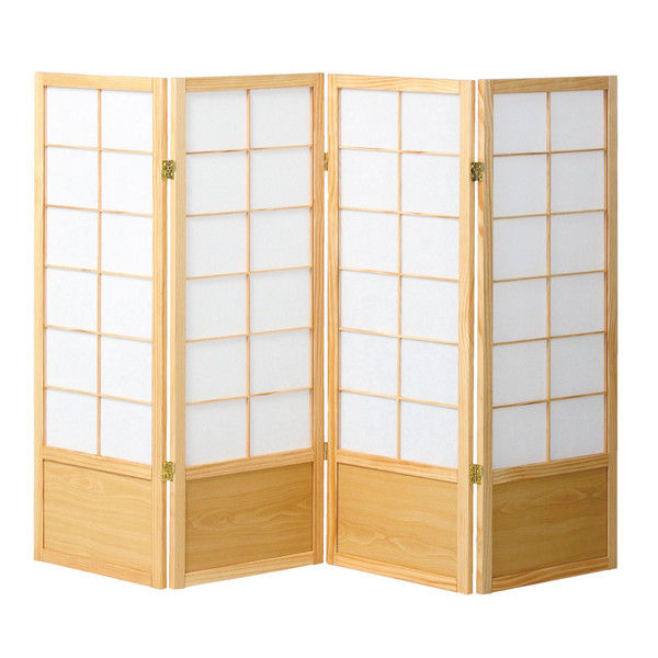 弘益 和風衝立4連 ナチュラル （1枚あたり）幅450×奥行20×高さ1200mm×4