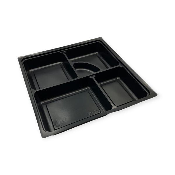 北原産業 弁当容器 中仕切80-80 黒カルプ 200枚(50枚×4) CB-8096 1