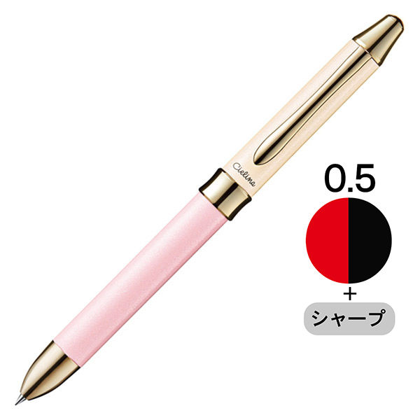 ぺんてる 油性ボールペン ビクーニャEX シエリナ 多機能ペン 2色+