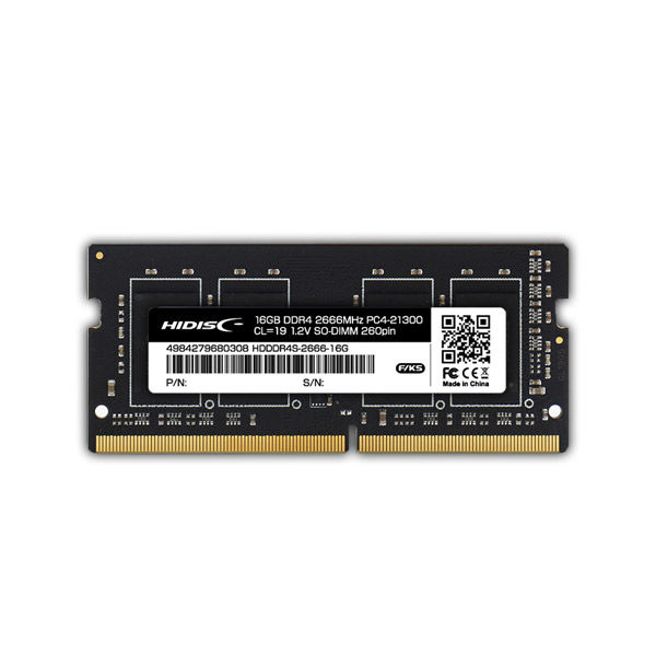 磁気研究所 DDR4 2666 ノートPC用メモリ16GB SODIMM HDDDR4S-2666-16G