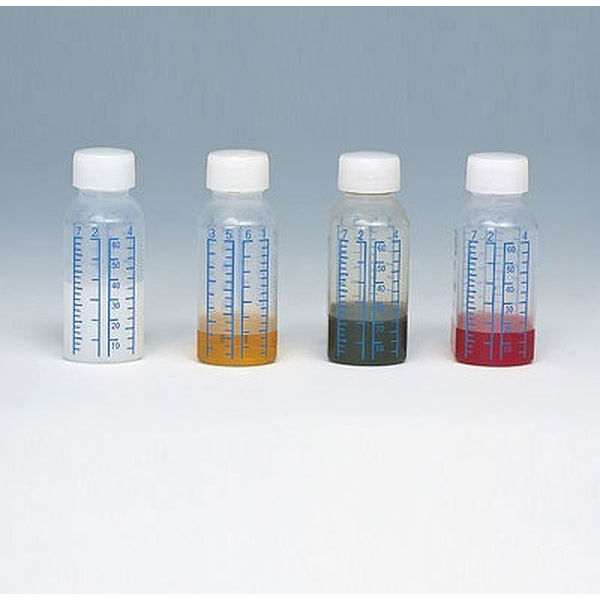 シンリョウ プリントメモリ瓶/青目盛 100ml 調剤用 投薬瓶 キャップ色