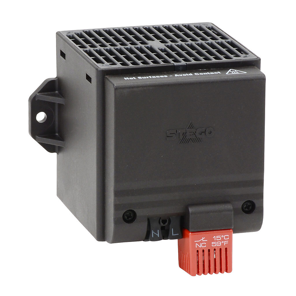 Enclosure Heater: 400W heating capacity, touch-safe PTC resistor