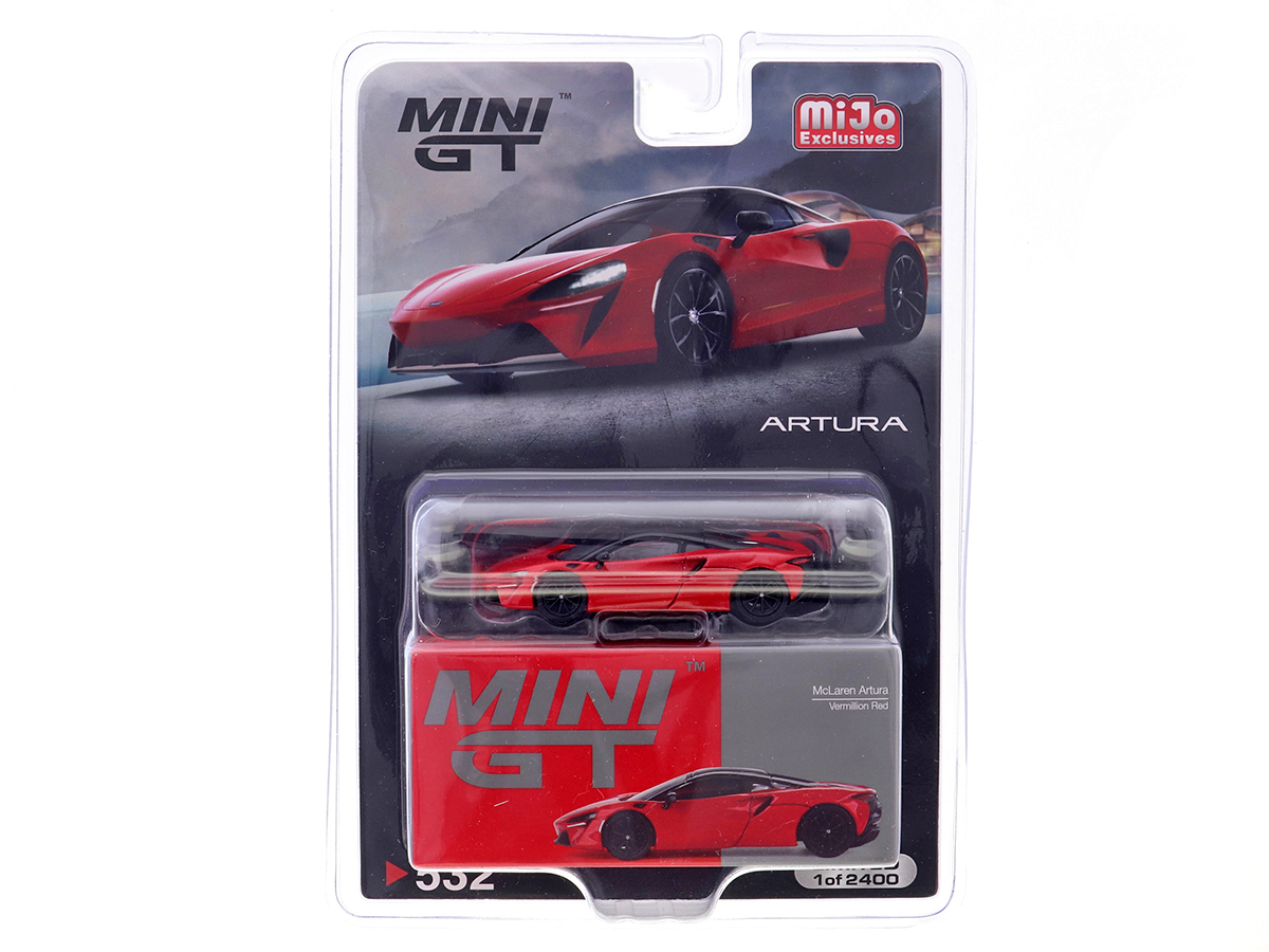 McLaren Artura 1:64 Mini GT Vermelho - 20 anos! Loja on-line de