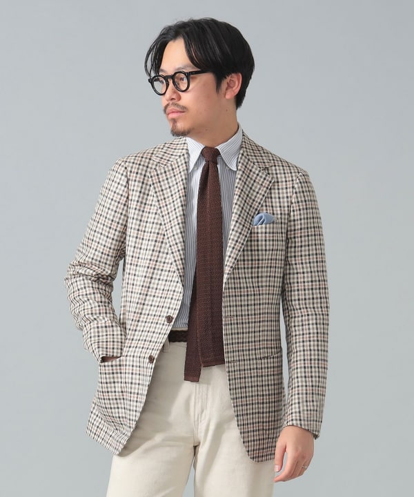 BEAMS F（ビームスF）E.THOMAS ミックスファブリック チェック