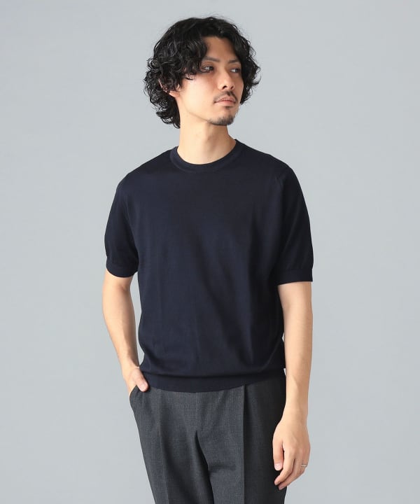 BEAMS F（ビームスF）JOHN SMEDLEY / KEMPTON コットン クルーネック