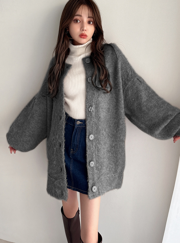 前後2Wayモヘヤタッチニットカーディガン[an1244] | レディース