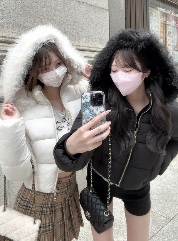 2Wayフード付きファーダウンジャケット[ask143] | レディース