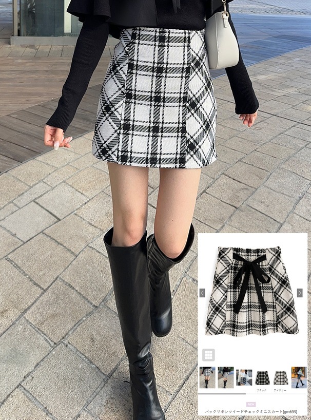BEAMS golfツイード ミニスカート 石井亜美さんコラボ】ツイードミニ