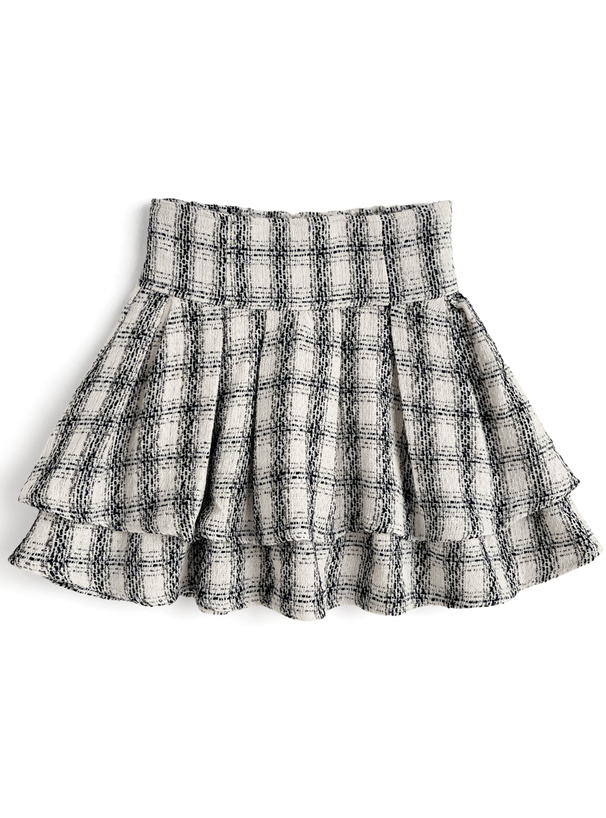 ハイウエストツイードチェックフレアミニスカート[gm827] | レディース