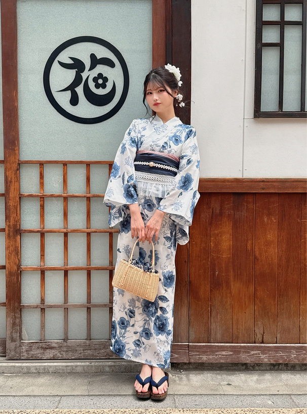 水彩花柄浴衣セット[gi1519] | レディースファッション通販のグレイル