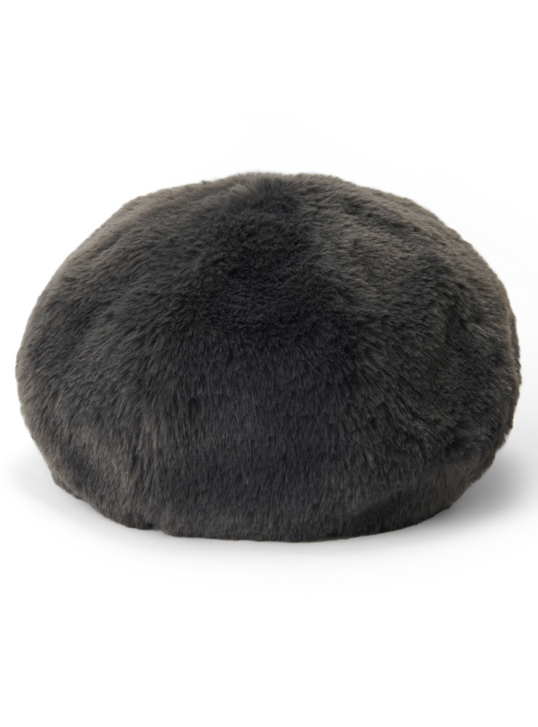 Vaquiaux ファー付きベレー帽 ブラック キノコちゃん Vaquiaux ファー