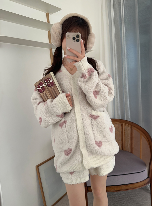 ジェラートピケ】バニーモコフード付きカーディガン＆ショートパンツ