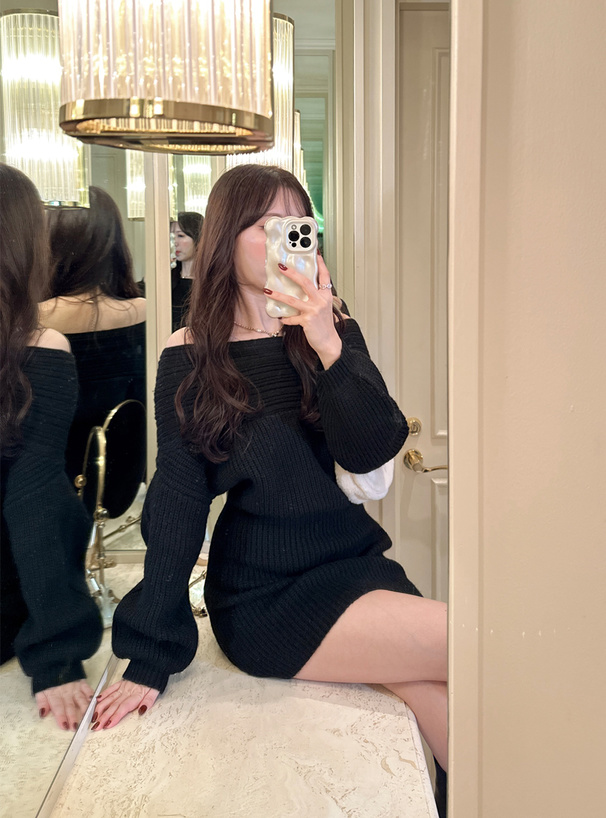 オフショルミニニットワンピース[dr764] | レディースファッション通販