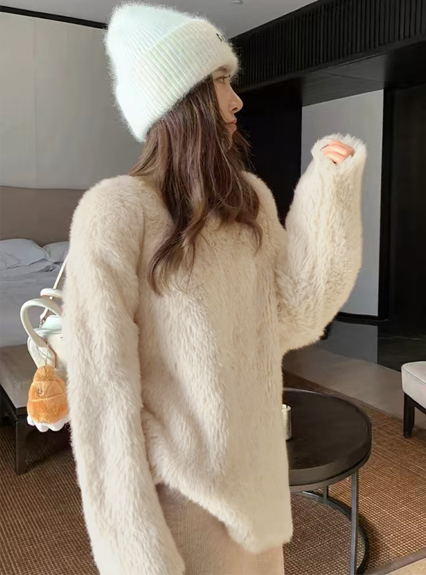 Vネックシャギーニットトップス[dr814] | レディースファッション通販