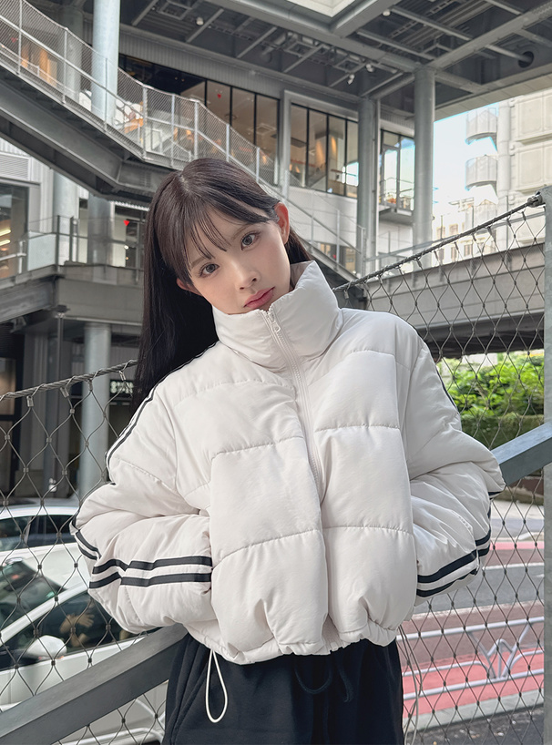 襟2Wayサイドラインダウンジャケット[kd75] | レディースファッション