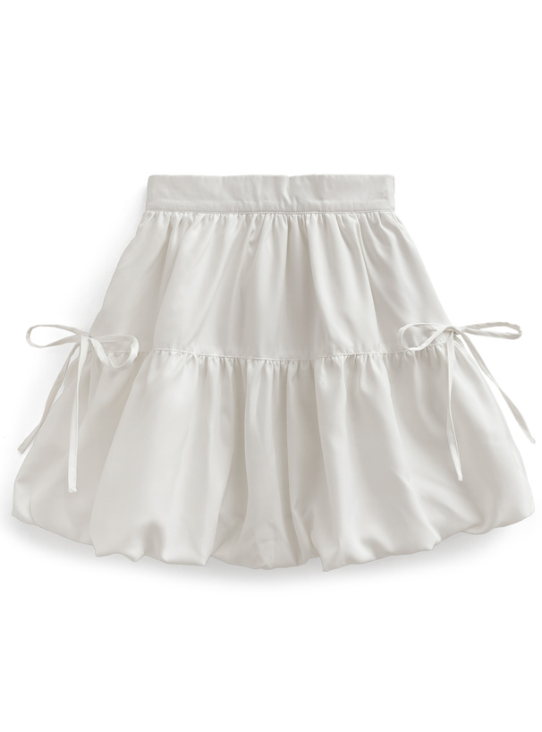 インパン裏地付きリボンバルーンミニスカート[kz524] | レディース
