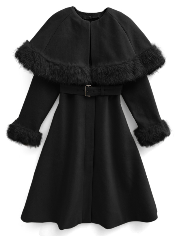 マルチWayケープベルトファーフレアコート[kz572] | レディース