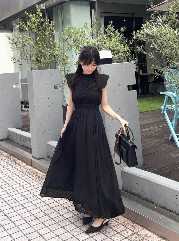 楊柳シフォンフリルフレアワンピース[k9123c] | レディース