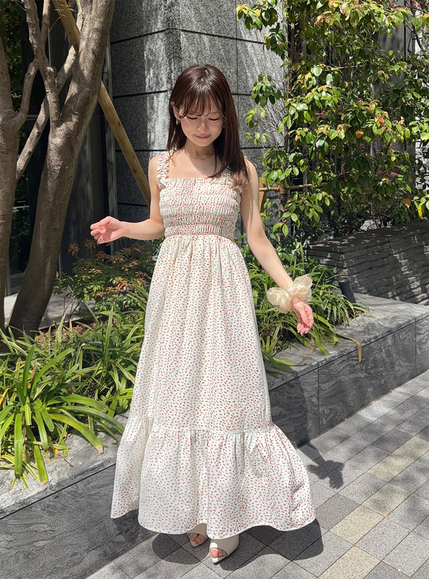 Leja 花柄後ろリボン半袖キャミワンピースセットアップドレス 【公式通販】