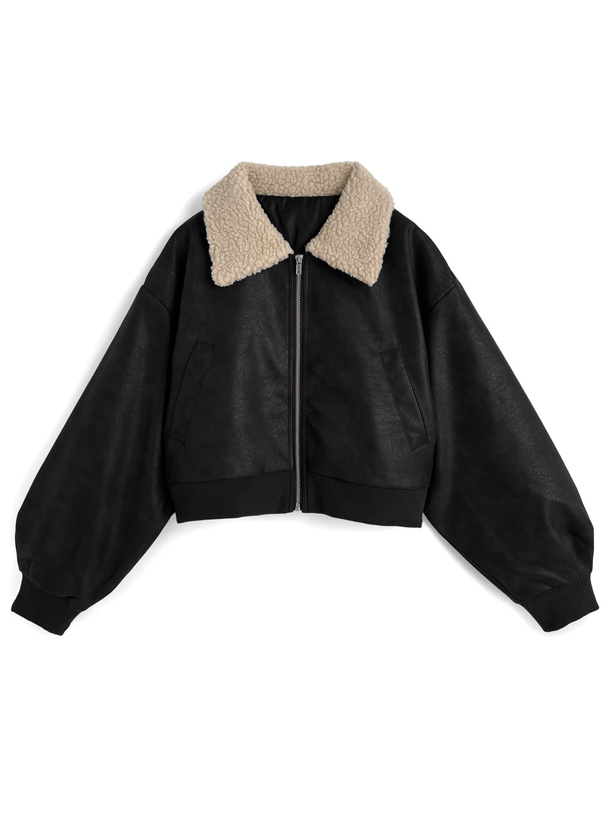 ボアカラーフェイクレザーブルゾン[pp207] | レディースファッション