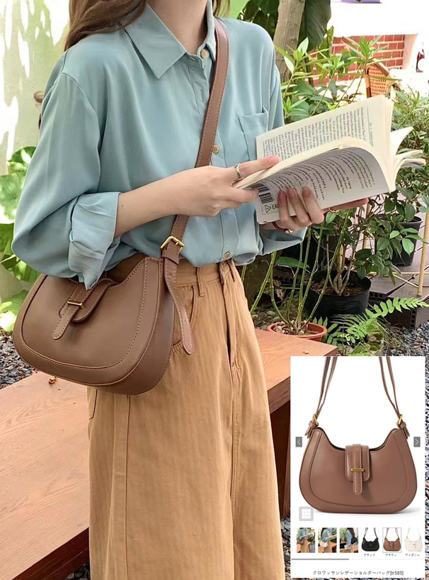 クロワッサンレザーショルダーバッグ[tr585] | レディースファッション