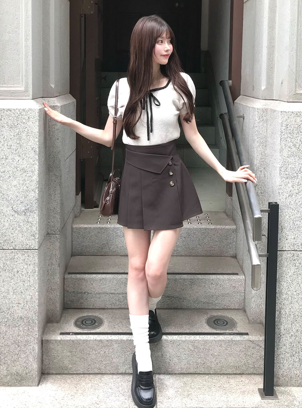 インパン裏地付きアシンメトリーミニスカート[tu725] | レディース