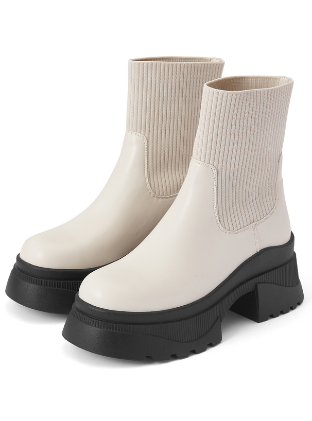 リブニットショートブーツ[zr1209] | レディースファッション通販の