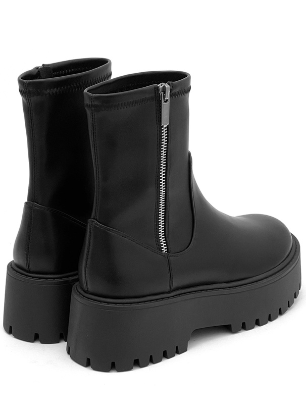 サイドジップストレッチ厚底ショートブーツ[zr1299] | レディース