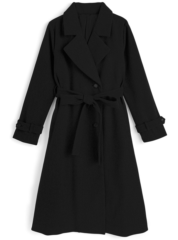 リボンベルト付きロングコート[ze913] | レディースファッション通販の