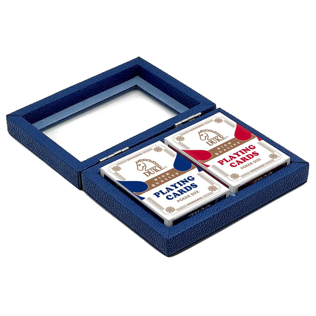 ガラス窓付きレザーボックス入りトランプゲームセット