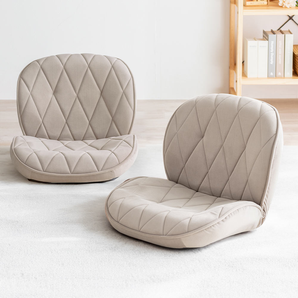 通販生活 楽座椅子（低座椅子）カバーリング＆背あてクッション付 新