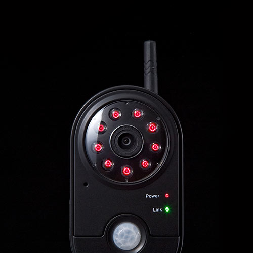 防犯カメラ＆モニターセット（ワイヤレス・4台カメラセット・屋外