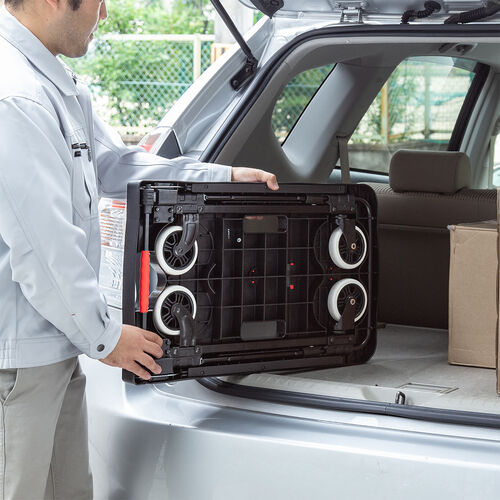 折りたたみ台車 コンパクト キャスター収納 4輪 軽量 耐荷重80kg EZ1