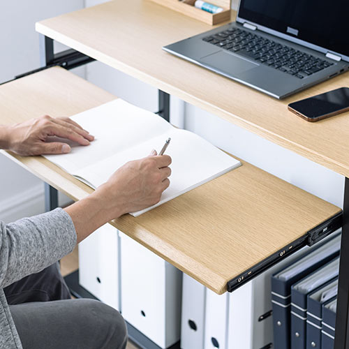 パソコンデスク（スリム・幅900・奥行430・パソコンラック・キーボード