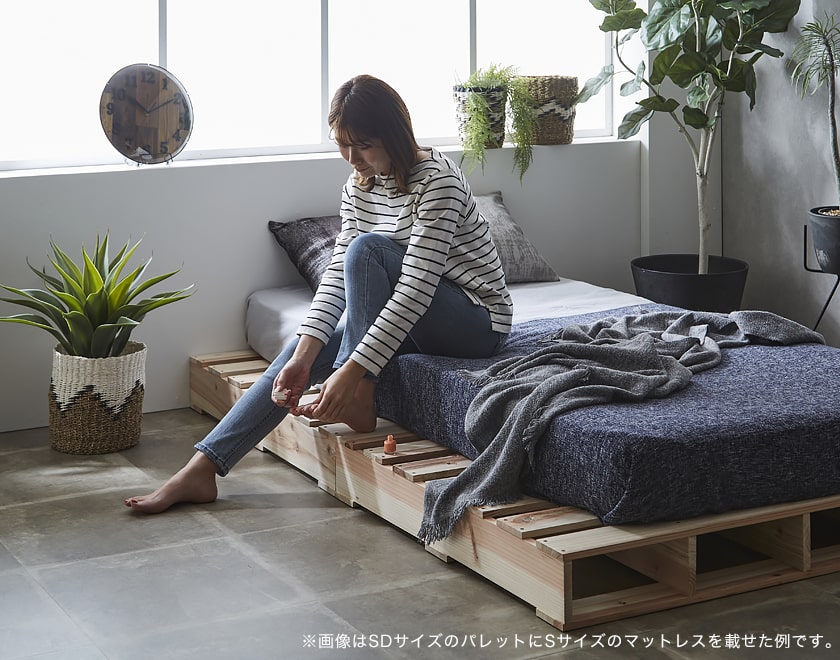 パレットベッド すのこベッド スノコベッド 木製ベッド ダブルサイズ
