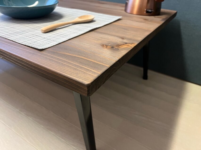 送料無料】 ローテーブル 長方形 120cm 70cm 34cm スギ 焼杉風