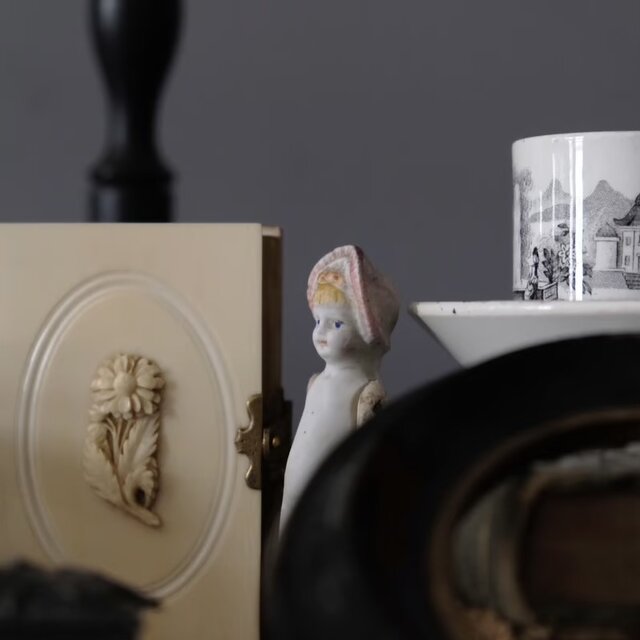 ビスクドール ミニョネット 人形 9.5cm フランス アンティーク 0501750