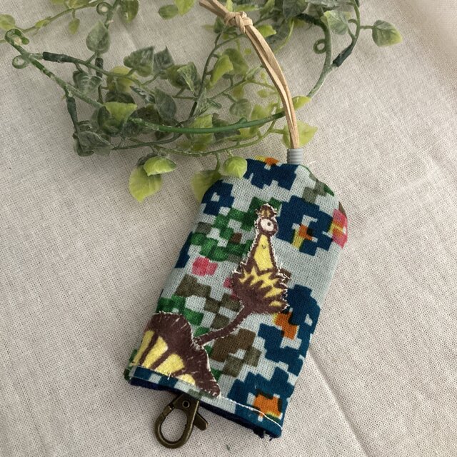 ハンドメイド☆キーケースミナペルホネンflower bed mintパッチワーク