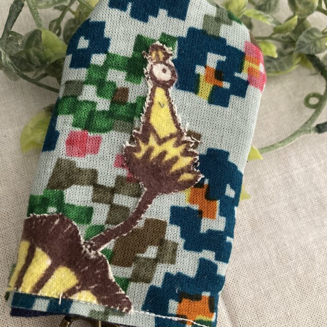 ハンドメイド☆キーケースミナペルホネンflower bed mintパッチワーク