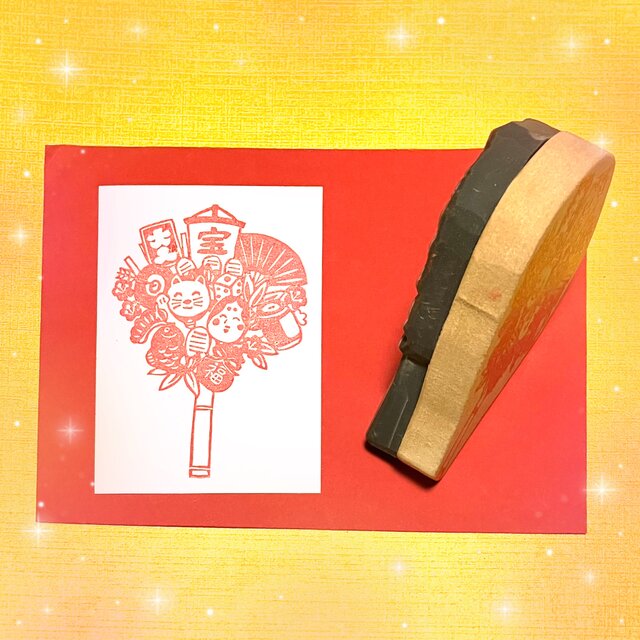 ⌘縁起物はんこ〓【熊手】8×5.5cm | iichi 日々の暮らしを心地よくする