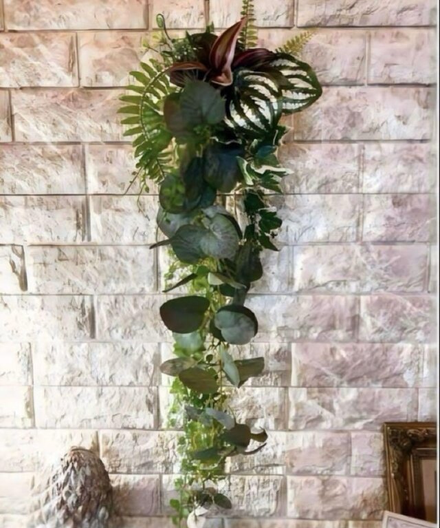 光触媒 人工観葉植物 ウォールグリーン フェイクグリーン 麻壁掛け75