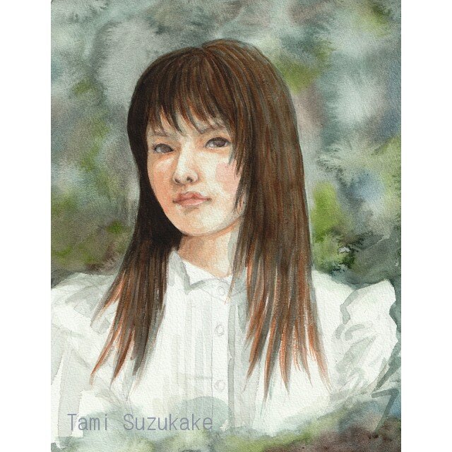 水彩画・原画「白い服の少女」 | iichi 日々の暮らしを心地よくする