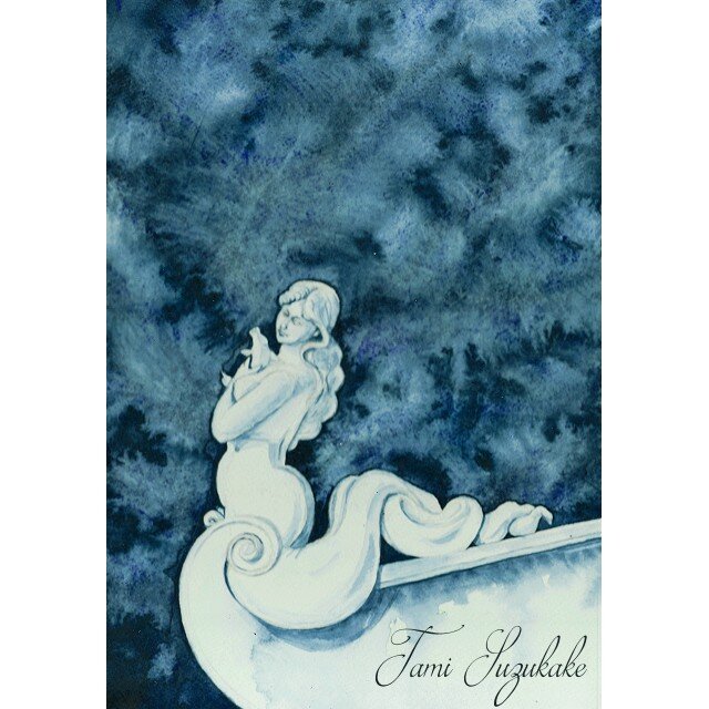 水彩画・原画「セイレーン（人魚）」 | iichi 日々の暮らしを心地よく