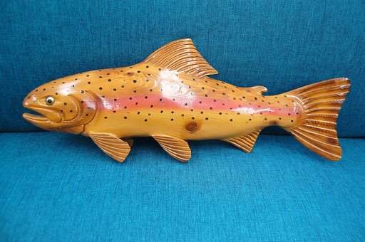 木彫り ニジマス 全長60cm 壁掛け 鮭 サケ サーモン 木彫りの鮭 RAY