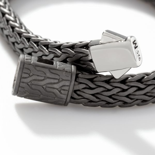John Hardy Leather 13mm Pusher Clasp Bracelet BM90299BR Men's