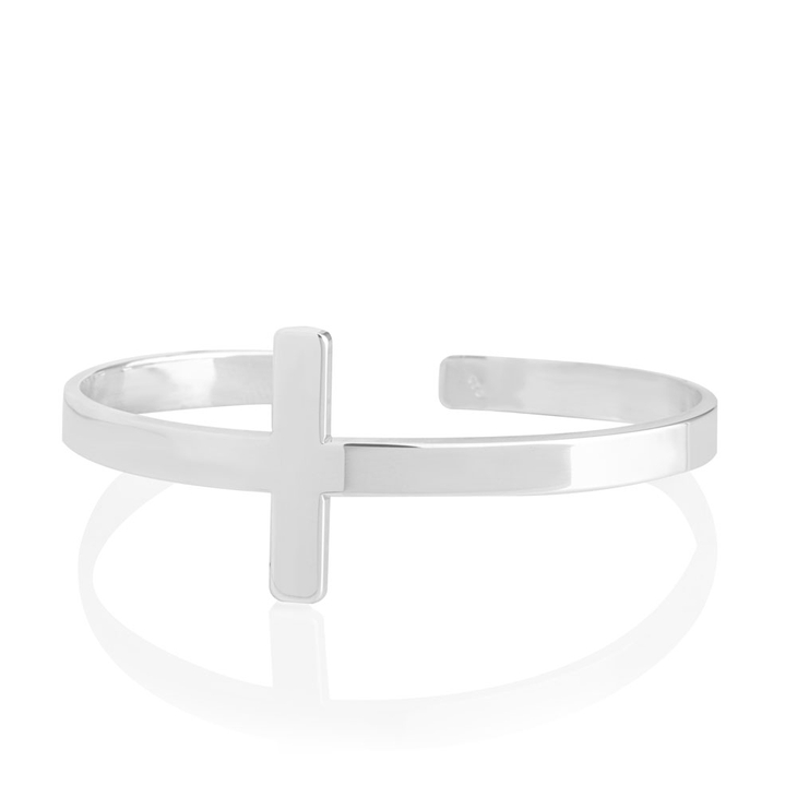 Engraved Cross Bracelet Bangle