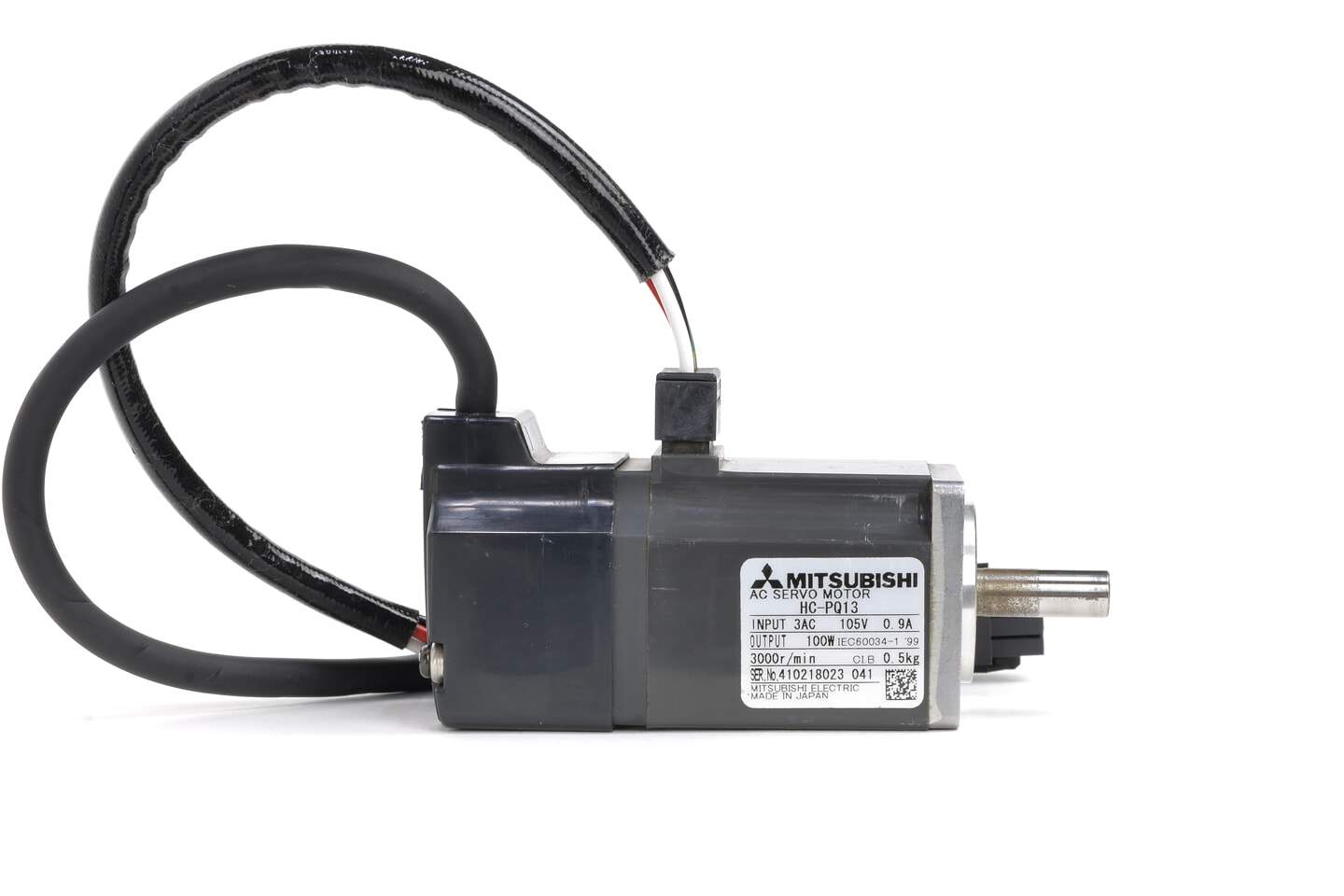 三菱 ACサーボモータ HC-PQ13 (ケーブルが短い・シャフトに錆あり